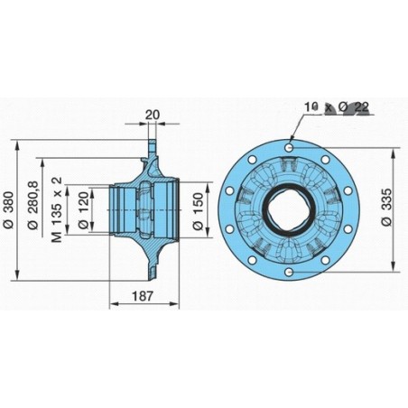 mozzo ruota completo assale bpw assale eco plus 3 6,5-8-9 ton serie hs hz skh sh kh con cuscinetti e calotta oe quality