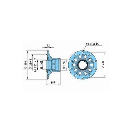 mozzo ruota completo assale bpw assale eco plus 3 6,5-9 ton serie hs hz skh sh con cuscinetti e calotta oe quality