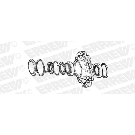 mozzo ruota completo assale meritor r.o.r. serie ta tc con cuscinetti e calotta oe quality