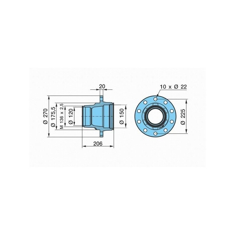 mozzo ruota completo assale bpw sistema eco maxx 10-12 ton serie k ...