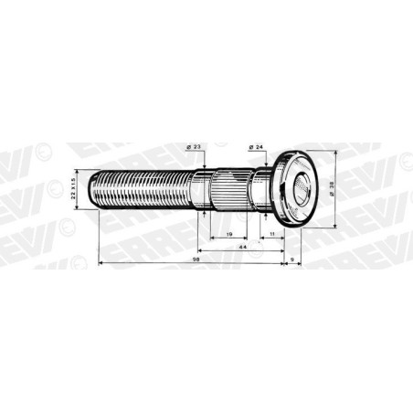 colonnetta mozzo lunghezza 107 m22x1,5 assale meritor r.o.r. confezione 10 pezzi