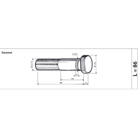 colonnetta ruota posteriore m22x1,5 lunghezza 95 iveco 190 austeras confezione 10 pezzi