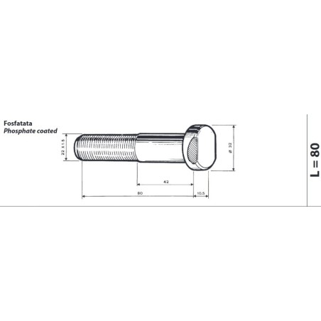 colonnetta ruota anteriore m22x1,5 lunghezza 90,5 mercedes confezione 10 pezzi