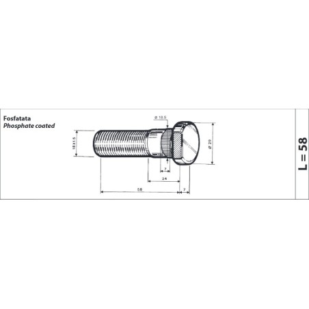 colonnetta ruota posteriore m18x1,5 lunghezza 65 iveco daily gamma zeta confezione 10 pezzi