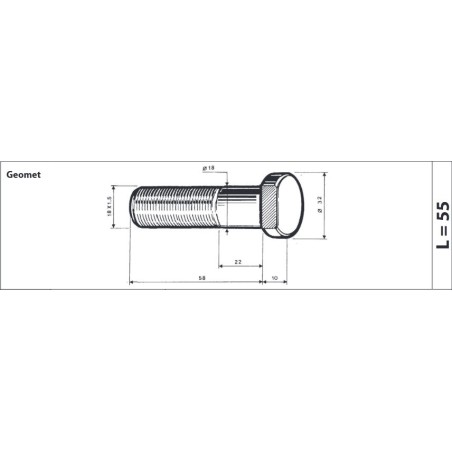 colonnetta ruota anteriore m18x1,5 lunghezza 68 mercedes confezione 10 pezzi