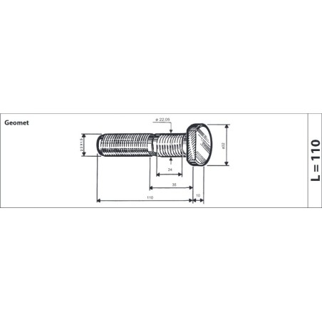 colonnetta ruota posteriore m22x1,5 lunghezza 120 mercedes actros atego confezione 10 pezzi