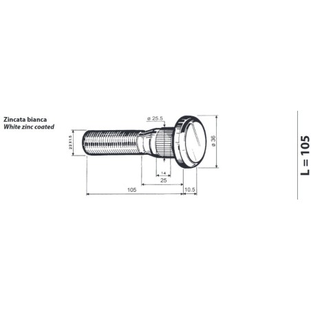 colonnetta ruota posteriore m22x1,5 lunghezza 115,5 renault volvo confezione 10 pezzi