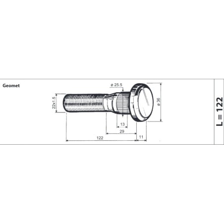 colonnetta ruota posteriore m22x1,5 lunghezza 133 renault volvo confezione 10 pezzi