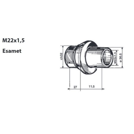 dado con guida per colonnetta anteriore m22x1,5 h38,5 ch32 iveco generale confezione 10 pezzi