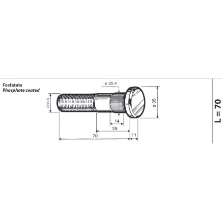 colonnetta ruota anteriore m22x1,5 lunghezza 81 renault confezione 10 pezzi