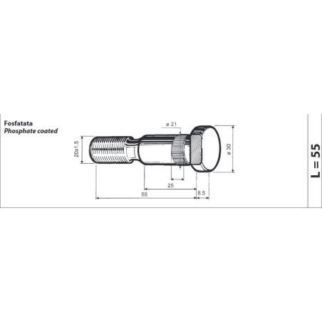 colonnetta ruota anteriore m20x1,5 lunghezza 63,5 renault volvo confezione 10 pezzi