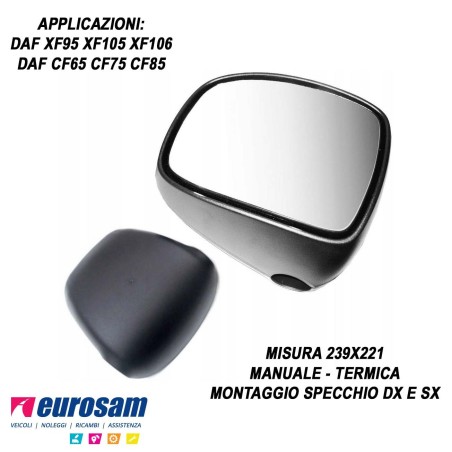 Coppa specchio grandangolo completa daf xf95/105 xf106 cf65/75/85 239x221