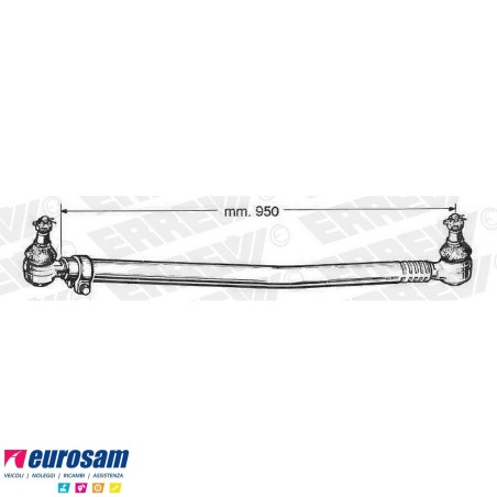 tirante sterzo completo iveco 165.24 175.17/.24 l.950