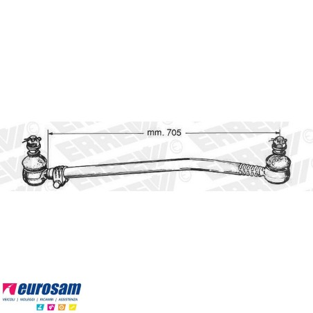 tirante sterzo completo iveco 100.13-100f13 con servosterzo cabina ribaltabile 2s l.705