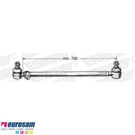 tirante sterzo completo iveco 50.9z 60.11 65/79.12z 60/65/79.10/f10 90.13/f13 con servosterzo - cabina ribaltabile l.720