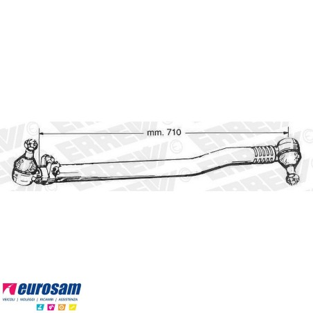 tirante sterzo completo iveco 50/60/65.10/f10 90.13/f13 65.9z con servosterzo - cabina fissa l.710