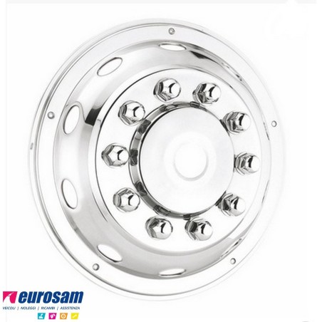 copriruota anteriore inox per cerchio 22,5