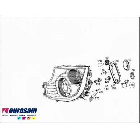 Proiettore Faro  Xenon Sx Actros Mp4 Antos Arocs