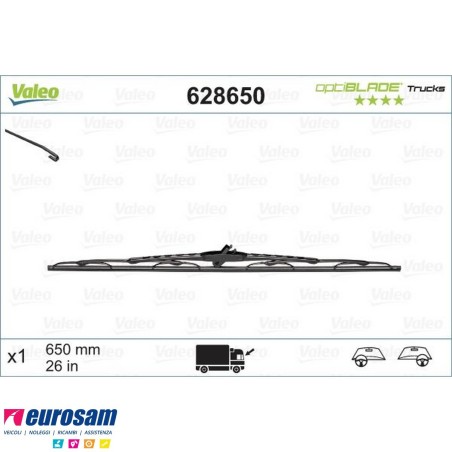 Coppia spazzole tergicristallo 650 mm Iveco Stralis Trakker Stralis Hi-Way Astra HD9 Originali Valeo