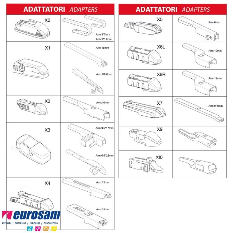 Coppia spazzole tergicristallo 700 mm Mercedes Actros Mp2 Mp3 fino ...