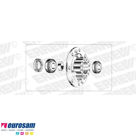 Kit Mozzo ruota posteriore Iveco Eurocargo 80/100E15/E18/E21 180E21 Tector 100E17/E18/E21 con cuscinetti e paraolio