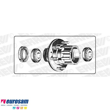 Kit mozzo ruota posteriore IVECO NEW DAILY 30/35.8 TURBODAILY 35.10/.12 con cuscinetti e paraolio