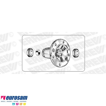 Kit Mozzo ruota anteriore Iveco Eurocargo 120/130/260E15/E15H/E18/E23 Tector 130E18/E24/E28 con cuscinetti e paraolio