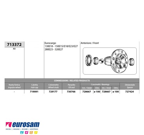 Mozzo ruota anteriore Iveco...