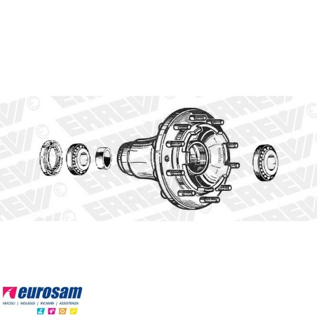 Kit Mozzo ruota anteriore Iveco Eurotech/star/trakker Cursor Stralis con cuscinetti paraoli colonnette