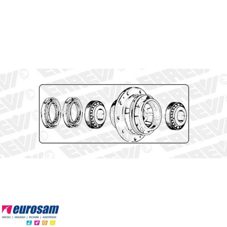 Mozzo ruota posteriore Iveco Eurotech Eurostar Eurotrakker Cursor con cuscinetti e paraoli