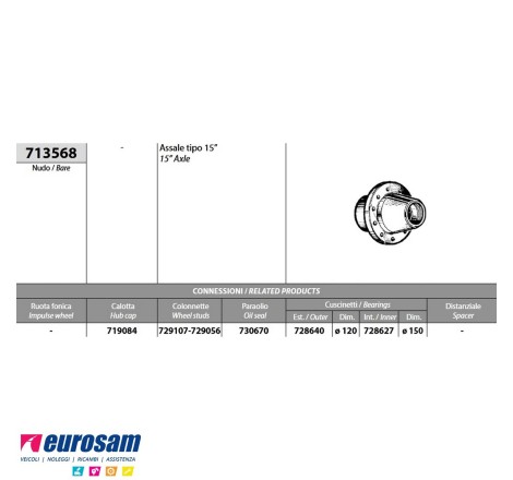 Mozzo ruota nudo assale...
