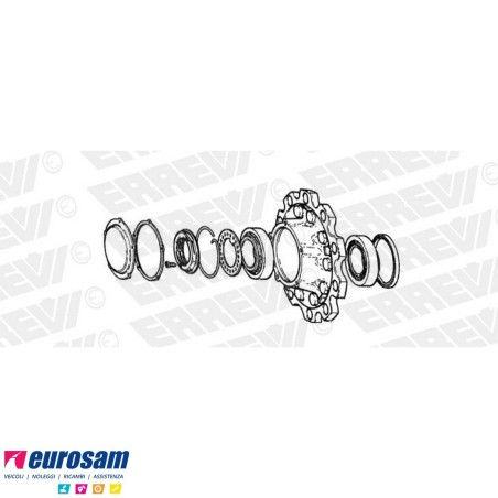 Mozzo ruota completo assale Meritor R.o.r. serie TA TC con cuscinetti e calotta Oe quality