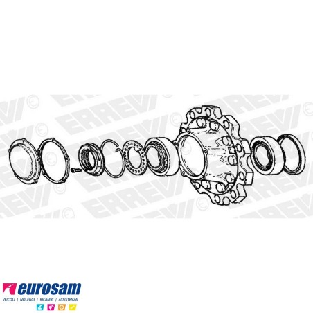 Mozzo ruota completo assale Meritor R.o.r. serie TA TC