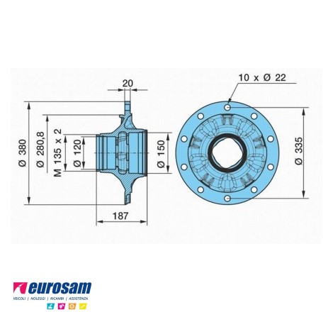 Mozzo ruota nudo assale Bpw...