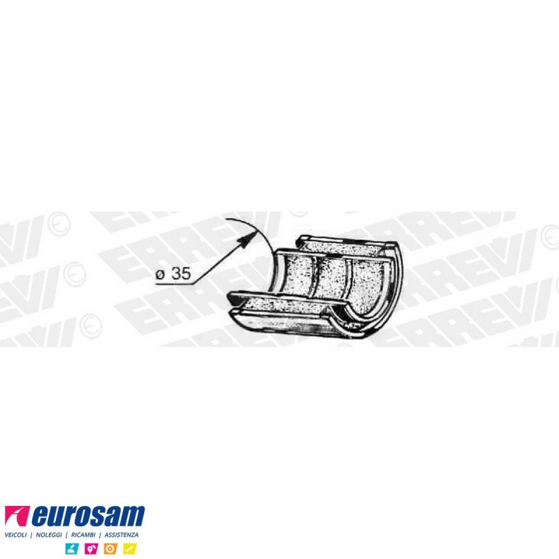 Semiboccola D.35 L.80 ferro-gomma stabilizzatrice Iveco 330 2532404