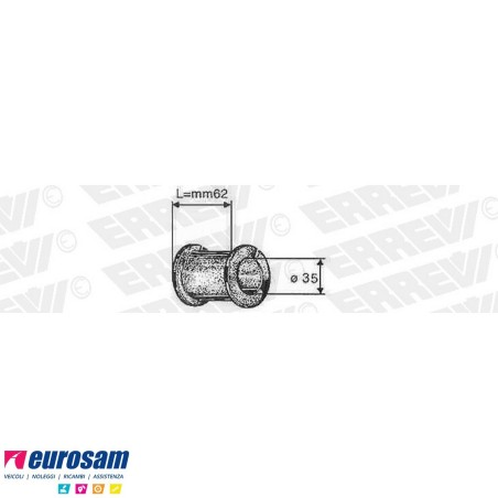 Boccola D.35 L.62 gomma stabilizzatrice post Iveco Eurocargo e Tector