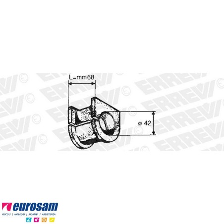 Boccola D.42 L.68 gomma stabilizzatrice Iveco 115.14 al 135.17