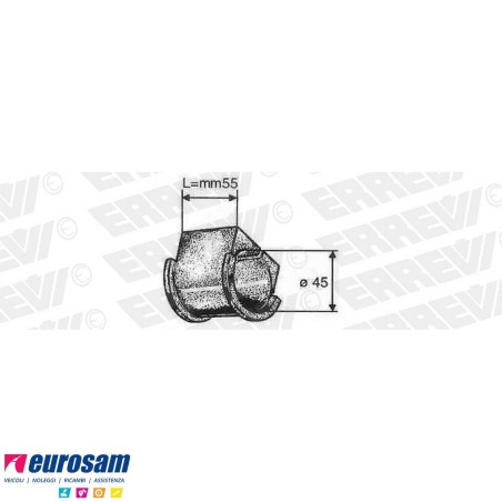 Boccola D.45 L.55 gomma stabilizzatrice ant Iveco Eurocargo e Tector