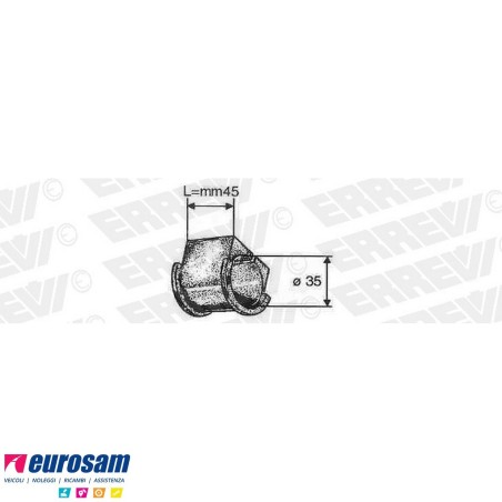 Boccola gomma D.35 L.45 barra stabilizzatrice Iveco Eurocargo