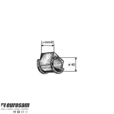 Boccola D.40x55/58 L.45 gomma stabilizzatrice Iveco 115.17 al 175.24 Eurocargo e Tector