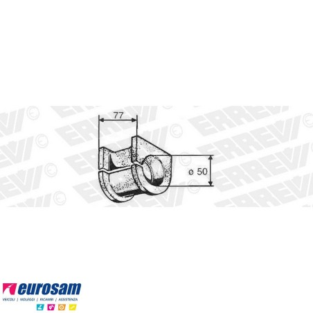 Boccola D.50x70 L.77 gomma stabilizzatrice Iveco 160nc al 190.48 Turbotech/star