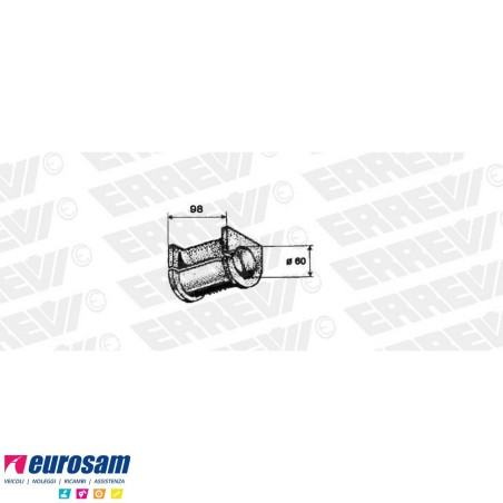 Boccola D.60 L.98 gomma stabilizzatrice post Renault Kerax Premium I e II