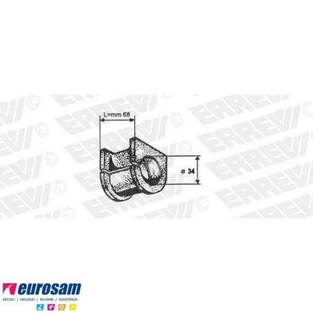 Boccola D.34 L.68 gomma stabilizzatrice post Iveco Eurocargo e Tector