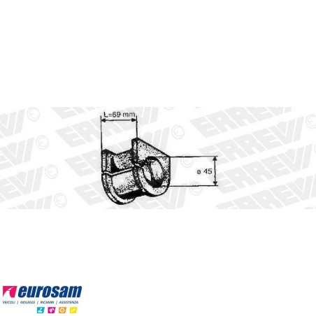Boccola D.45 L.69 gomma stabilizzatrice ant Iveco Turbostar/tech