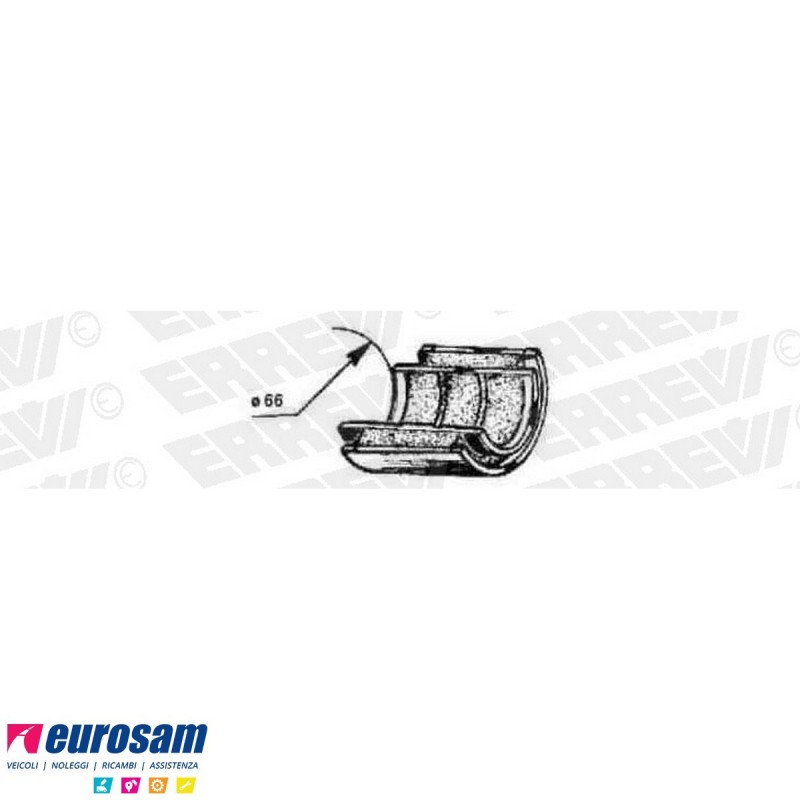 Semiboccola D.66 L.65 ferro-gomma stabilizzatrice post Iveco Eurote...