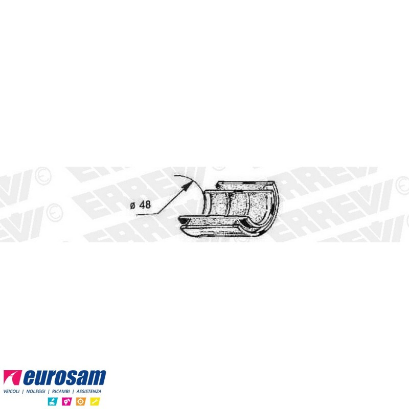 Semiboccola D.48 L.70 ferro-gomma stabilizzatrice ant Iveco Eurocar...