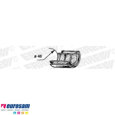 Semiboccola D.46 L.80 ferro-gomma stabilizzatrice post Iveco Eurocargo/tech e Tector