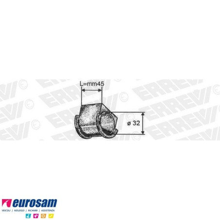 Boccola D.32 L.45 gomma stabilizzatrice ant Iveco Eurocargo e Tector fino al 75