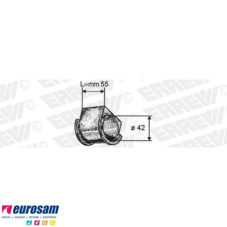 Boccola D.42 L.55 gomma stabilizzatrice ant Iveco Eurocargo e Tector 120 al 130