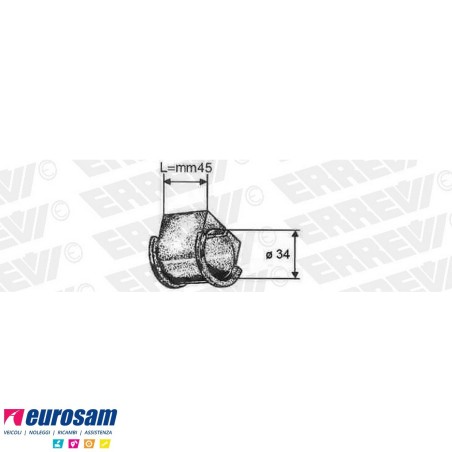 Boccola D.34 L.45 gomma stabilizzatrice ant Iveco Eurocargo e Tector 75-100